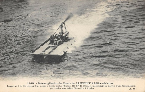 Old postcard aviation - , boat
