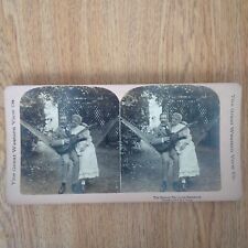 THE MUSICAL FAIR O-05 THE MUSICAL COUPLE IN THE HAMMOCK STEREO PHOTO