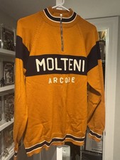 WOOLISTIC Men’s XL Merino Wool Vtg Style 1/4-Zip Sweater Cycling MOLTENI ARCORE