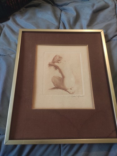 Gravure ancienne signée eau - gravure, signée,