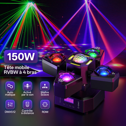 150w tête mobile led - tête, rgbw
