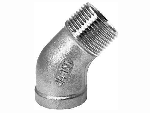 Coude mâle femelle inox - 45°, mâle-femelle