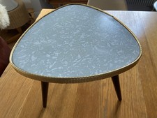 Porte-plantes petite table sellette guéridon tripode formica Vintage 1950/60