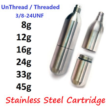 Refillable Co2 Cartridge 3/8-24UNF Threaded Rechargeable Reusable Gas Cylinder
