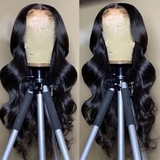 Long Black Glueless Lace Front