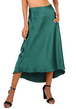 Jupe Évasée Asymétrique Élégante En Satin Brillant Pour Cérémonie, Soirée AP719