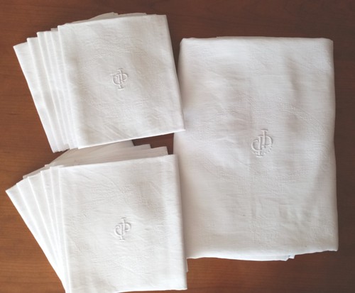 Nappe damassé coton - damassé,
