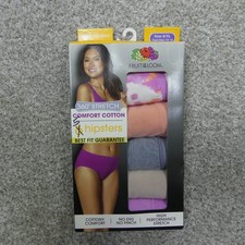 Fruit Of The Loom Underwear Womens 8 Extra Large Hipsters Stretch Cotton 5 Pair
