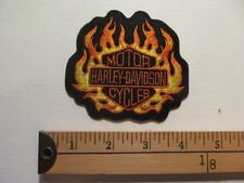 1 RARE HARLEY DAVIDSON SHIELD MOTORCYCLE HD FLAMES PATCH CREST ECUSSON