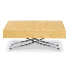 Table Basse Relevable "Lift" 120-190cm Chêne Clair