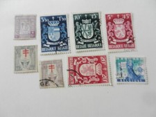 lot de 8 timbres belges