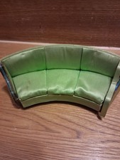 Vintage Doll House Miniatures  Salon Curved Sofa Off Green