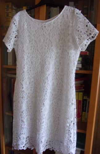 Robe blanche dentelle - robe, en