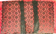 RECTANGULAR MANTILL. VEIL TYPE. SEMI-MANUAL NEEDLE EMBROIDERY. SPAIN. XIX CENTUR