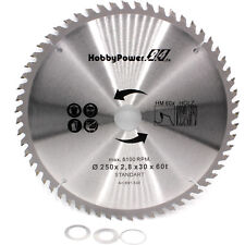 1X Lame De Scie 60 Dents 250Mm Pour Güde Scie Radiale Grk 250/300 Scie Gks 250