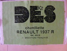 Maquette Véhicule 1/35 DES Ref 35010 Chenillette Renault 1937 R