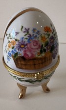 Oeuf en Porcelaine sur Pieds Style Porcelaine De Paris Fleurs  Collection