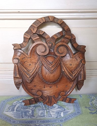 Ancien fronton bois sculpté - fronton,