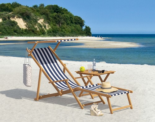 Chaise longue bleu - longue,, blanc