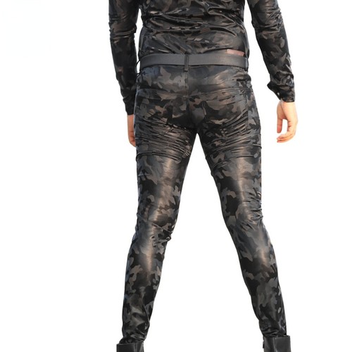 Leggings cuir camouflage - cuir, pu