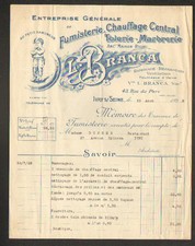 IVRY-sur-SEINE (94) SWEEPING / HEATING "AU PETIT CHIMONEUR / L. BRANCA" in 1928