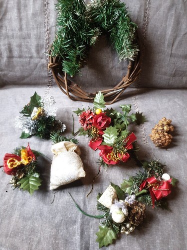 Déco noel vintage couronne - vintage,