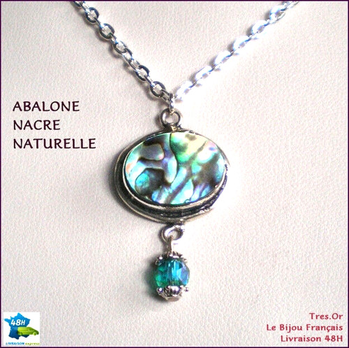 Pendentif nacre naturelle - nacre,