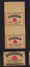 Antique Match Tag New Zealand BN7162 Bee Hive 2