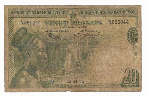 Congo belge francs 1954 - ,, 50