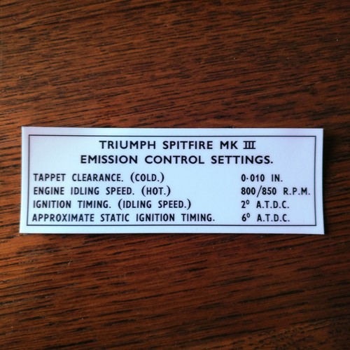 Spitfire mk3 emission control - emission,