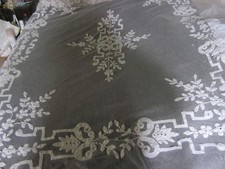 Antique Embroidered Tulle Bed Top