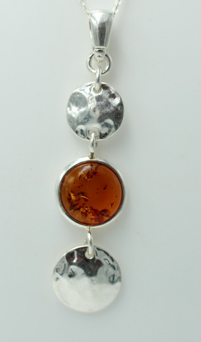 Pendentif ambre design 925 - pendentif, en