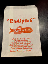 Rare Antique Small Advertising Paper Bag Item Fishing Grocery Store 1970s