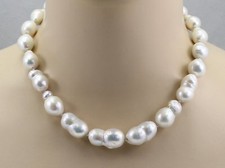 Pearl Necklace - Large White Freshwater Pearl Necklace for Women in 46cm Length