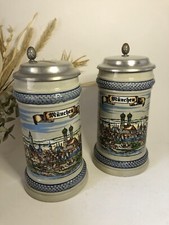 Lot of 2 German beer mugs with lids - City of Munich (München)