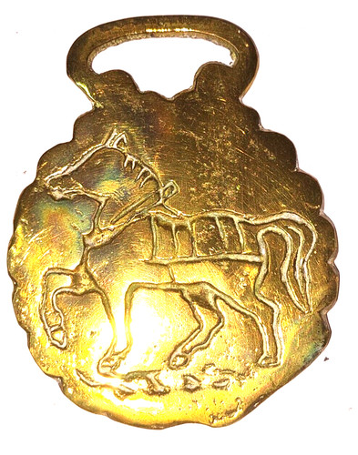 Horse brass médaillon - horse, vintage