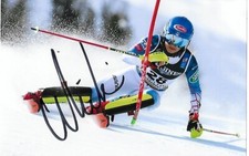 Mikaela Shiffrin auto 4x6 photo Alpine skiing Olympics Legend Rare COA LOOK!