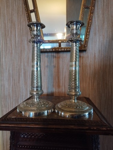 Paire bougeoirs style - paire,