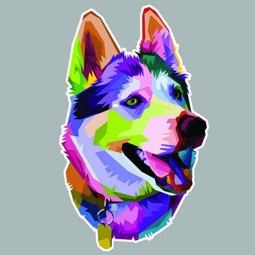 Tete chien loup berger husky - loup,