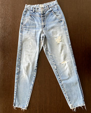 Vintage Calvin Klein Mom Jeans Tapered High Waist 26x31 VERY RARE Patch Distress