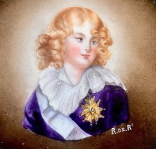 Rare Napoleon II Portrait Painted Paris Porcelain Plate Early 19th Empire