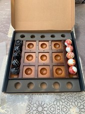 Antique Game, Venetian Tic Tac Toe, Murano Glass Balls and Wooden Tray. 
