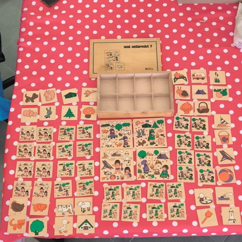 Jeu éducatif vintage bois - en,
