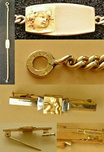 Gourmette broche bebe avec - gourmette,
