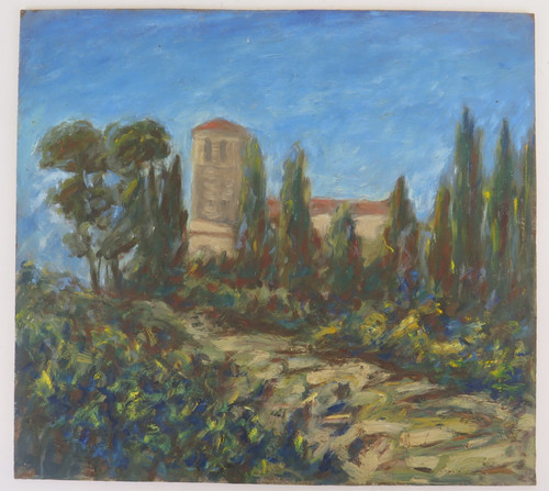Tableau vintage huile - huile, paysage
