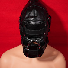 Masque Bouche O-rings Tête Cuir Cosplay Jouets Sexuels Couples Retenues Amovible