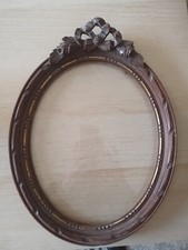 WOODEN PHOTO FRAME OVAL BOW DECOR LOUIS XVI