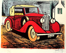 Bernard Buffet 'Rolls Royce' COA Certified Lithograph Signed Op Numbered