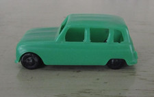 Renault 4L green plastic miniature car Jouef HO France fixed axle