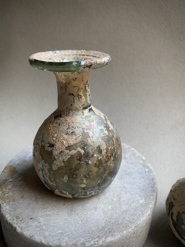 Fiole verre romain antique - romain,
